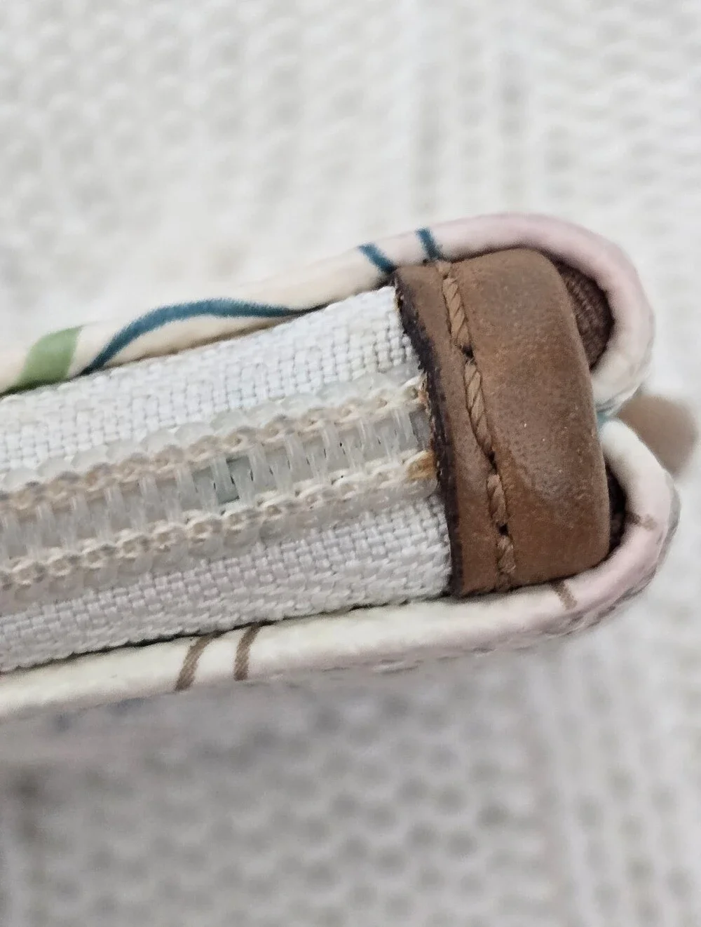Coach Chelsea Heritage Stripe Cream Multicolor Logo Wristlet Green & Blue Stripe
